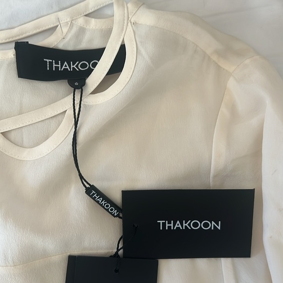 Thakoon 100% Silk Ivory Ruffled Dress NWT Sz. 6 - Picture 5 of 6